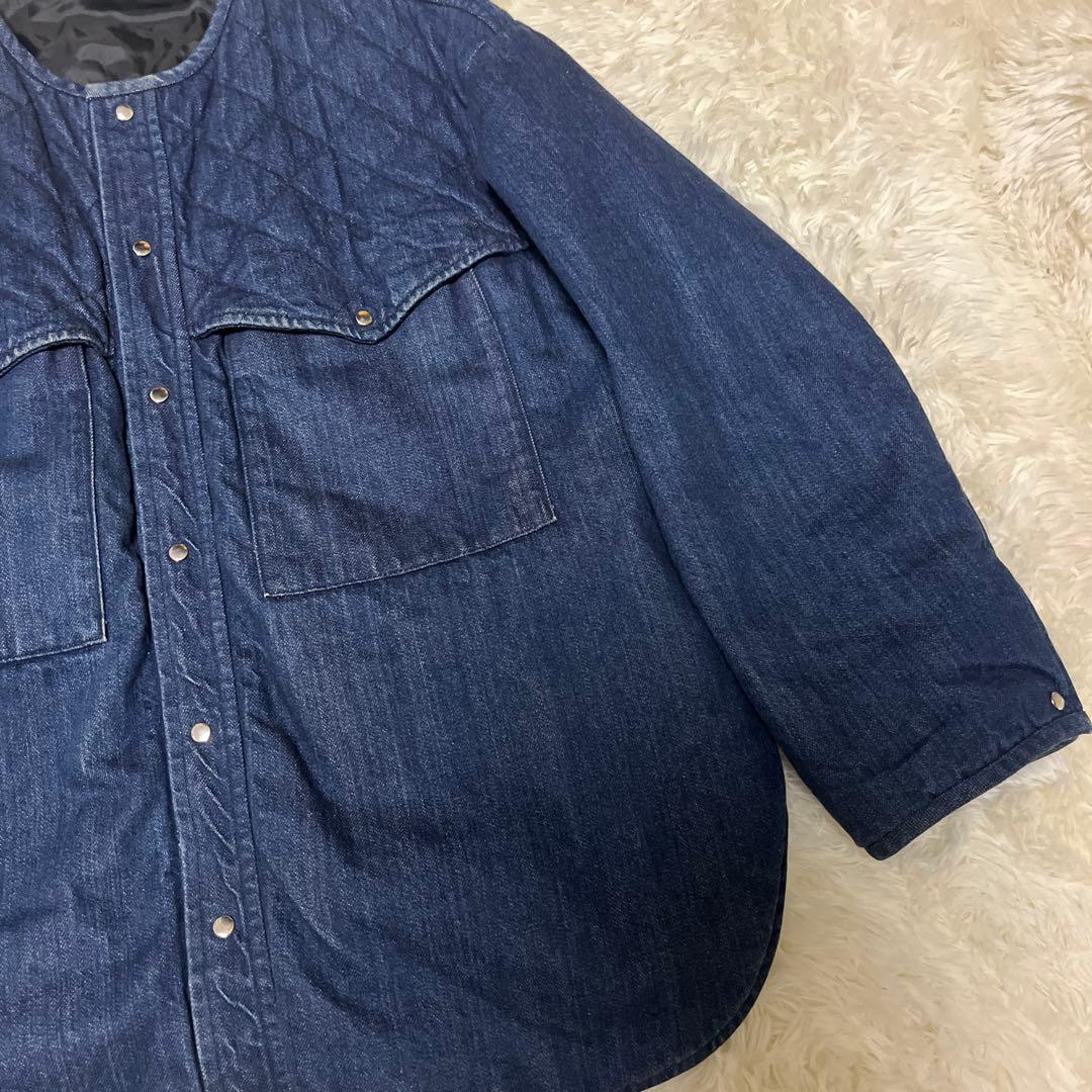 【極美品】GALERIE VIE セルヴィッチデニム キルトノーカラー ブルゾン