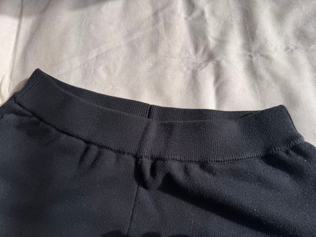 【未使用】MANOF マノフ　ヘムスリットジャージニットパンツ ブラック