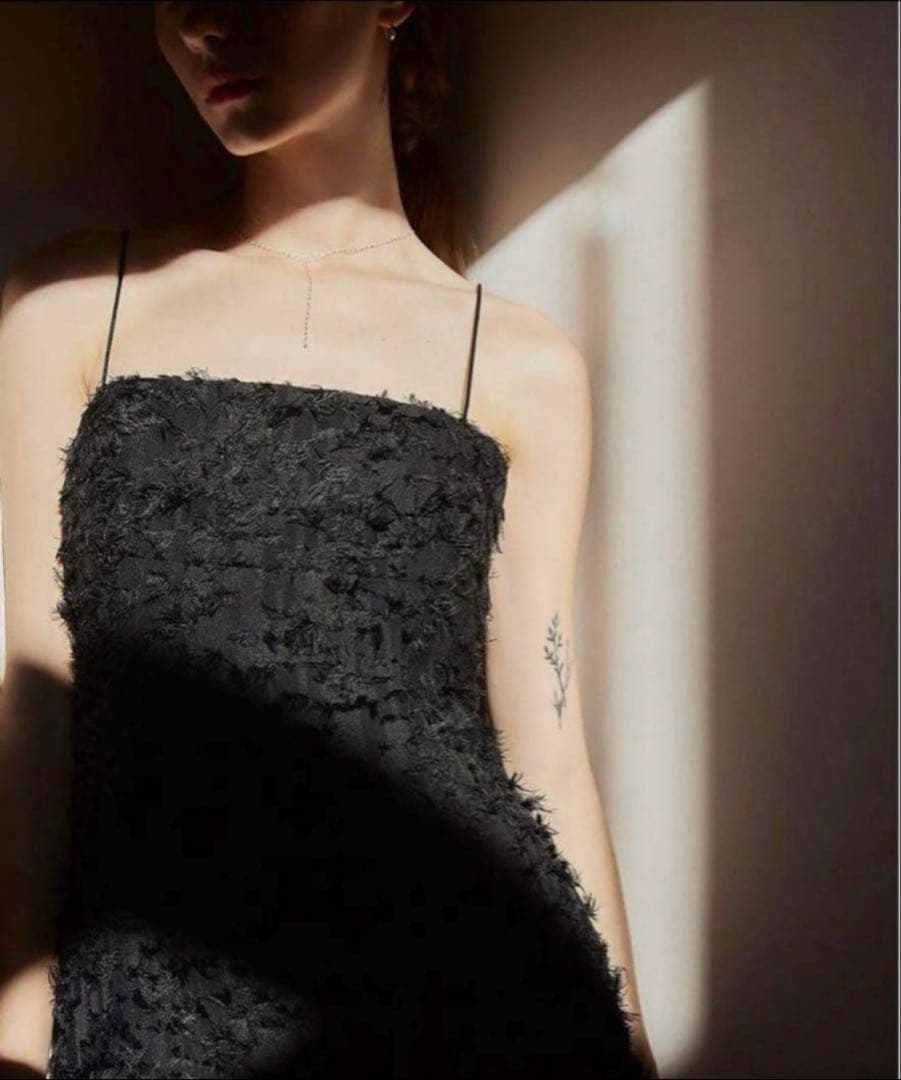 maison celon フリンジフェザーキャミソールワンピース