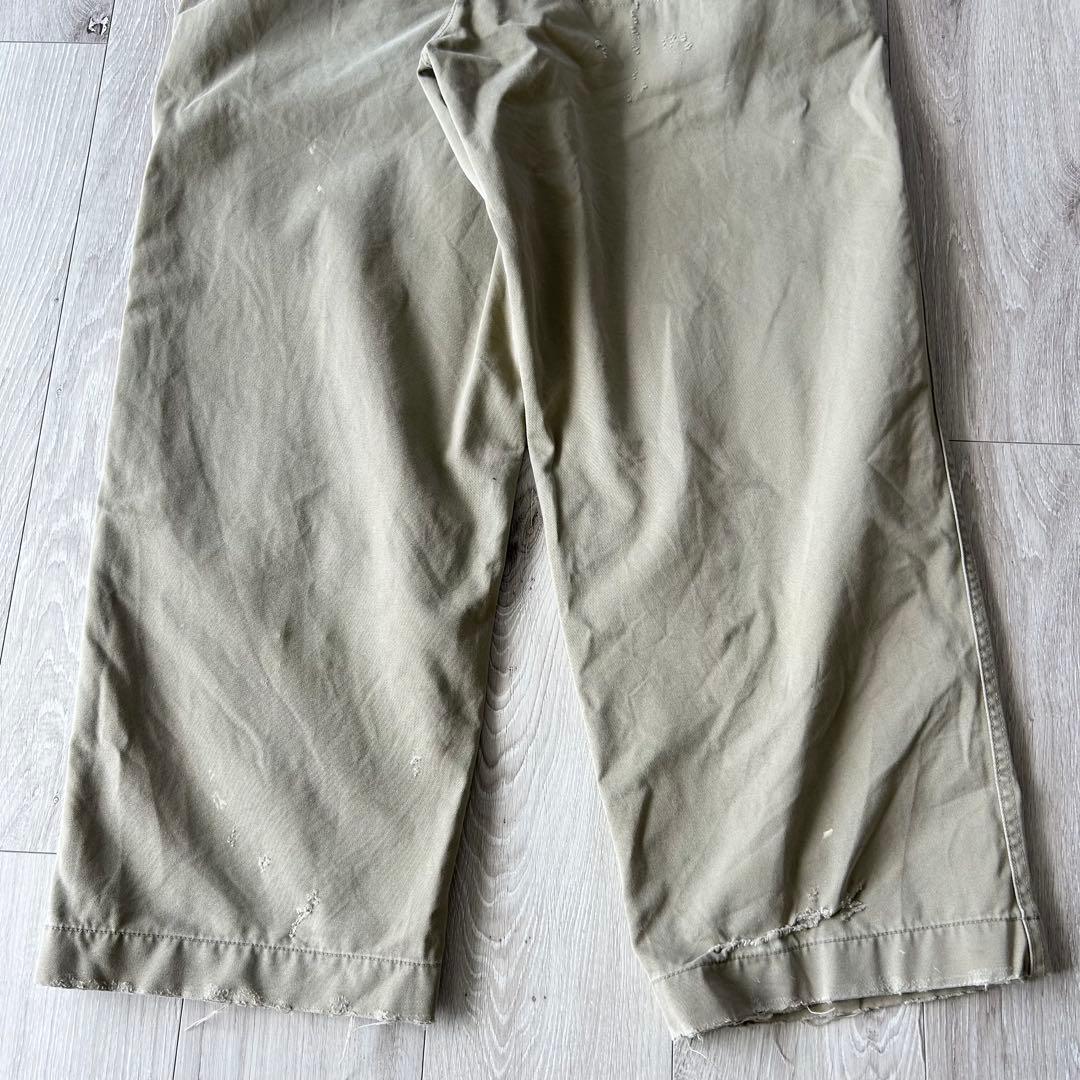 ジャーナルスタンダードラックス ビッグチノ チノパン M ベージュ ダメージ加工