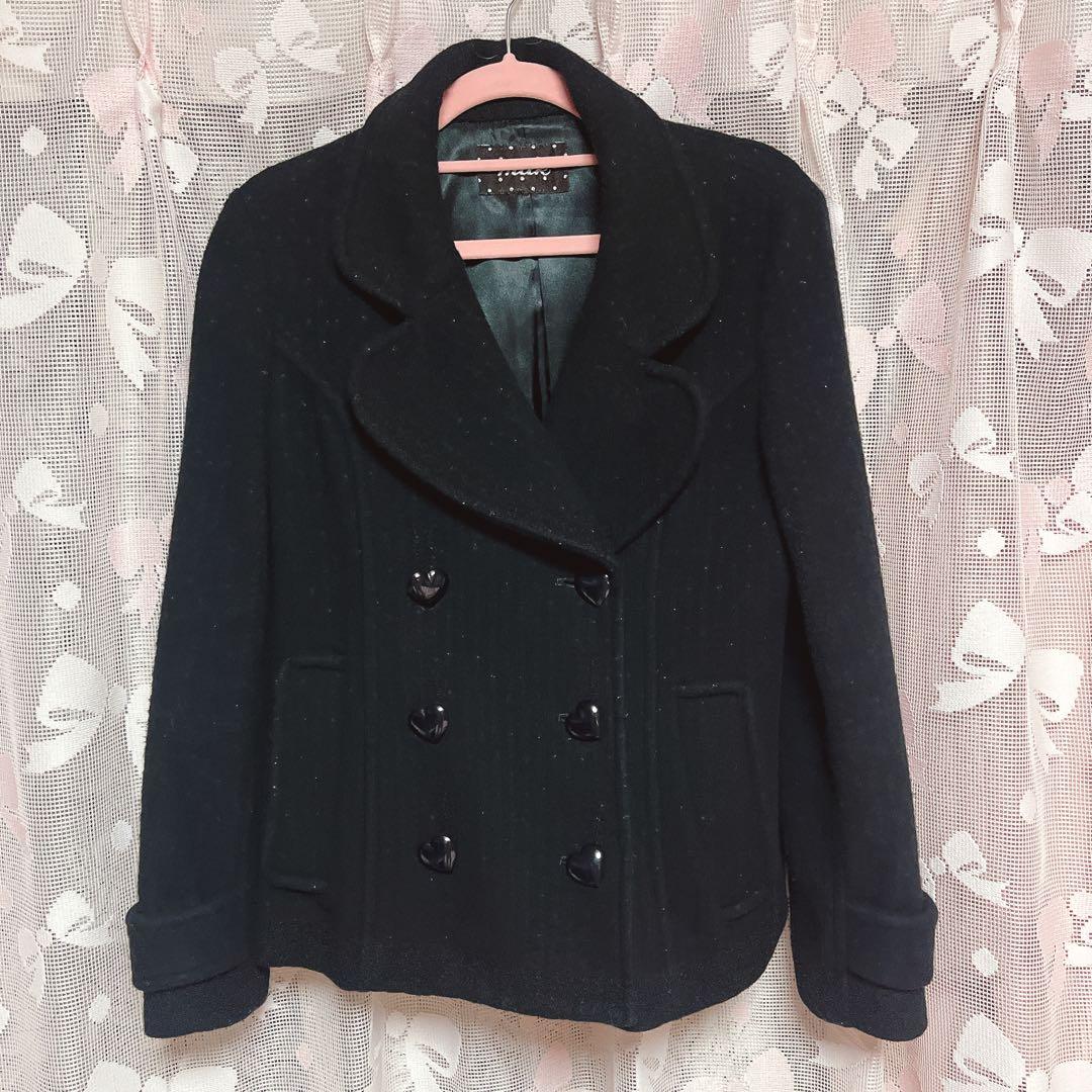 MILK ピーコート　ハート　アウター　ブラック　黒