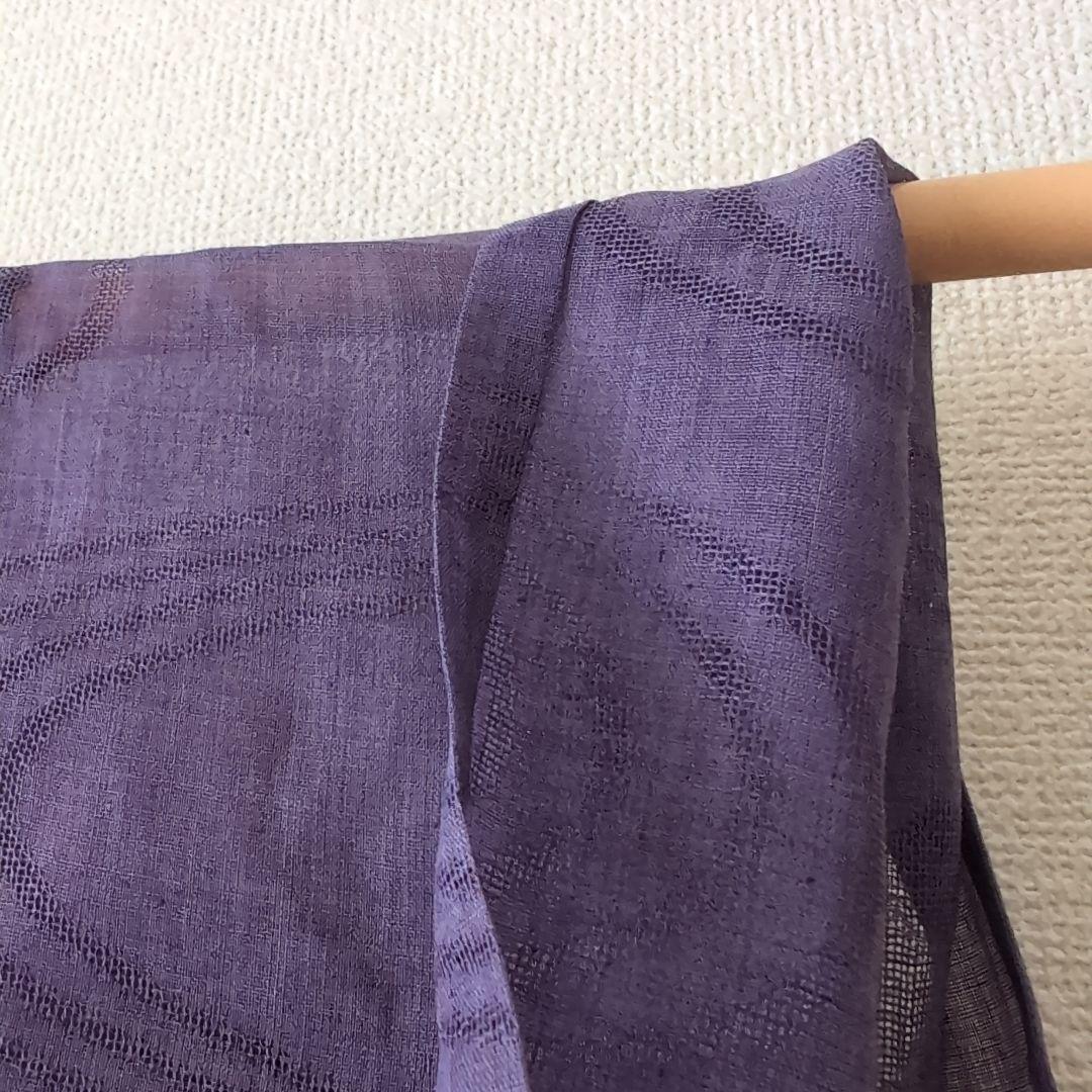 本麻　洗える長襦袢　カラー襦袢　居敷当て付き　パープル　紫　リサイクル　管ka1