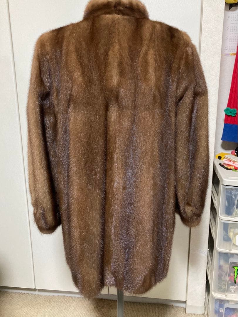 ブラウン ミンク毛皮コート オーバーサイズ