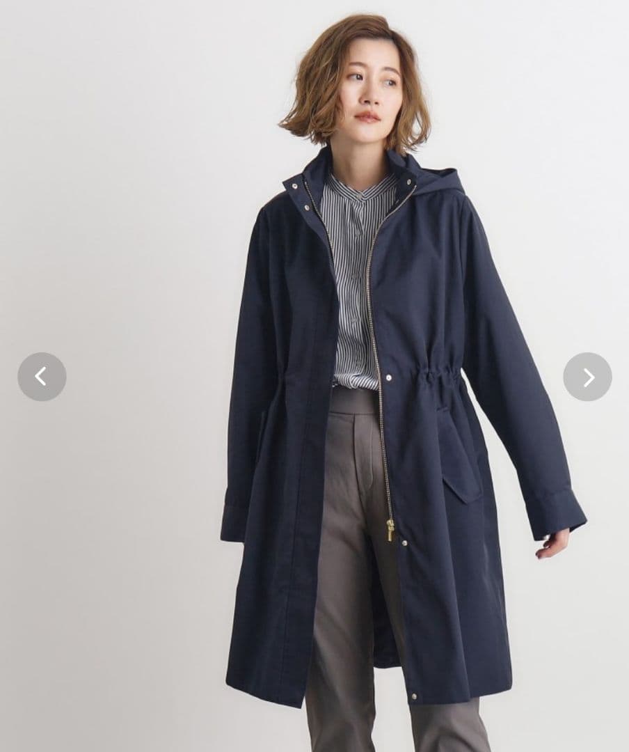 ネイビー　撥水　4way　フェイクファーライナー　ロング　マンパ