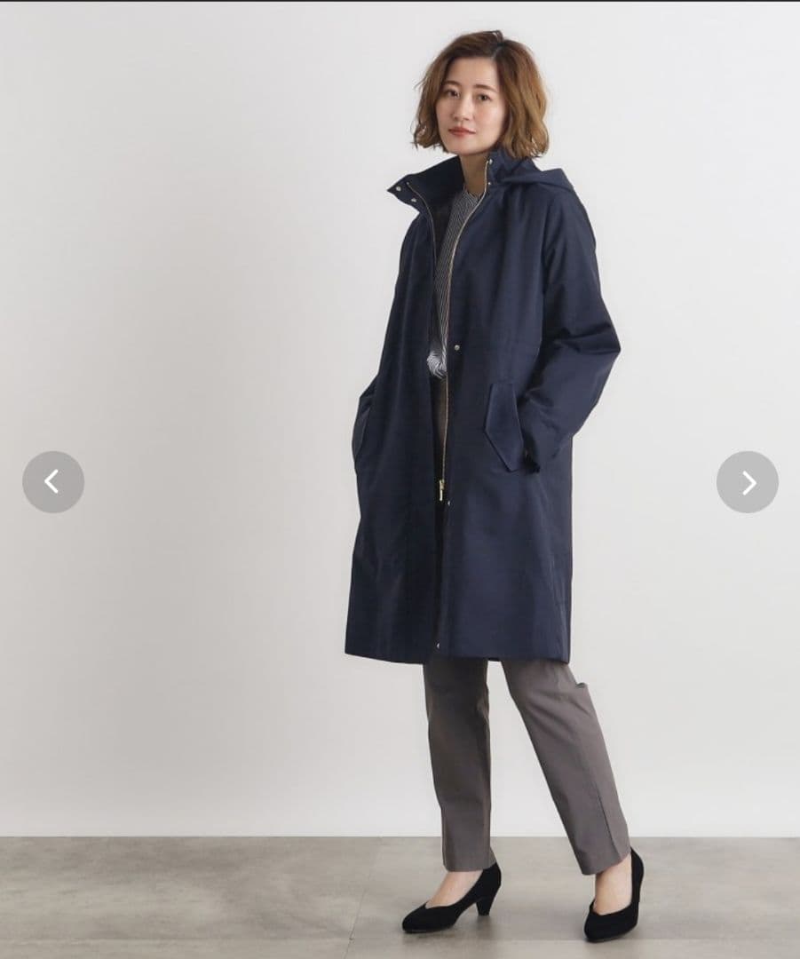 ネイビー　撥水　4way　フェイクファーライナー　ロング　マンパ