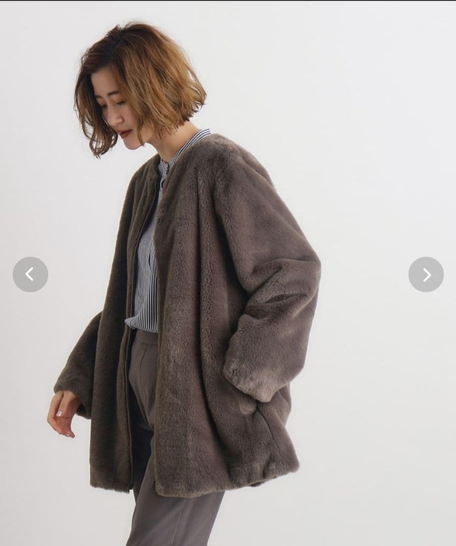 ネイビー　撥水　4way　フェイクファーライナー　ロング　マンパ