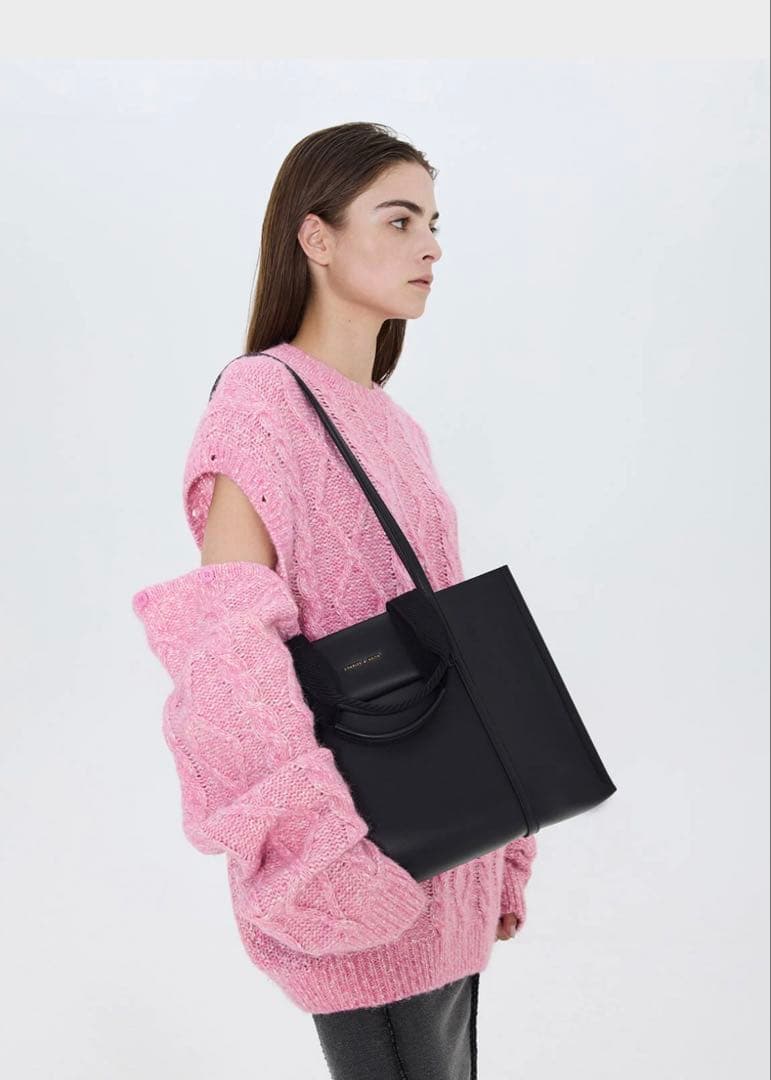 Charles & Keith ダブルハンドルトートバッグ