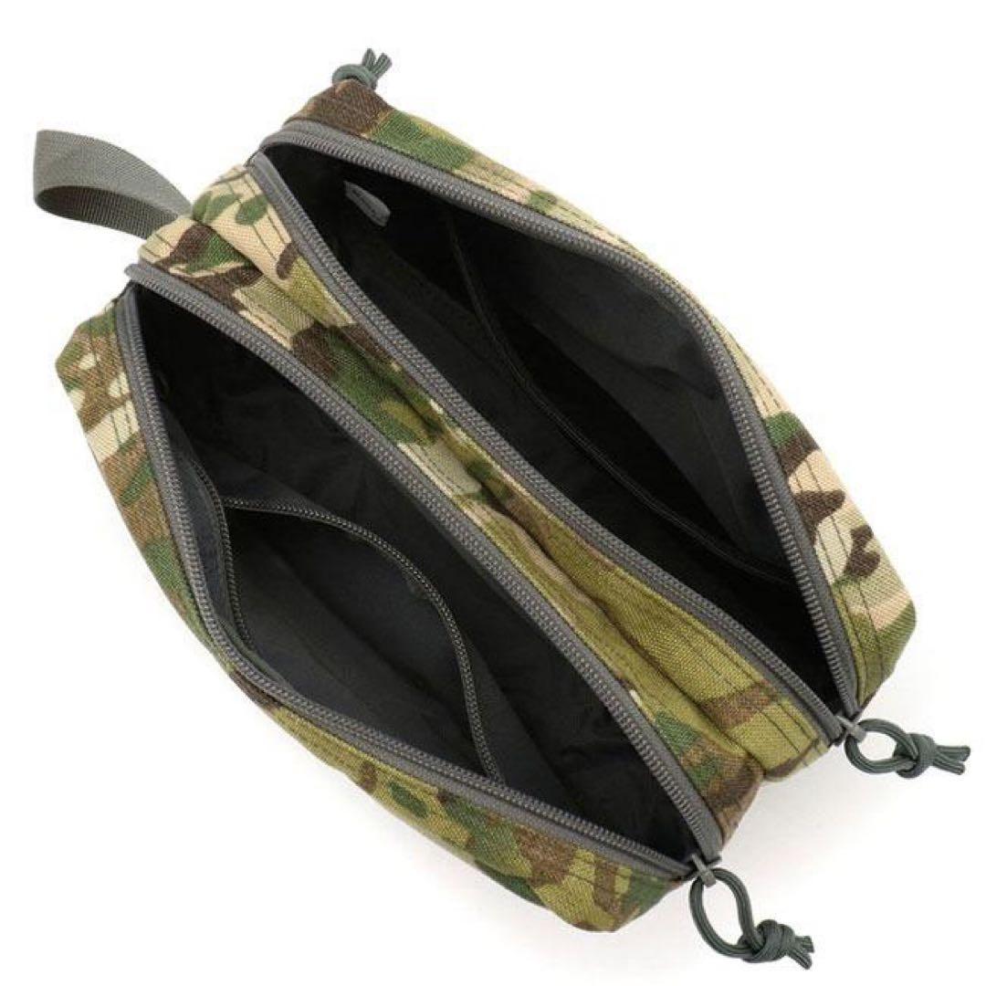 ブリーフィング　ダブルジップ　ポーチ　ウッドランドカモ柄