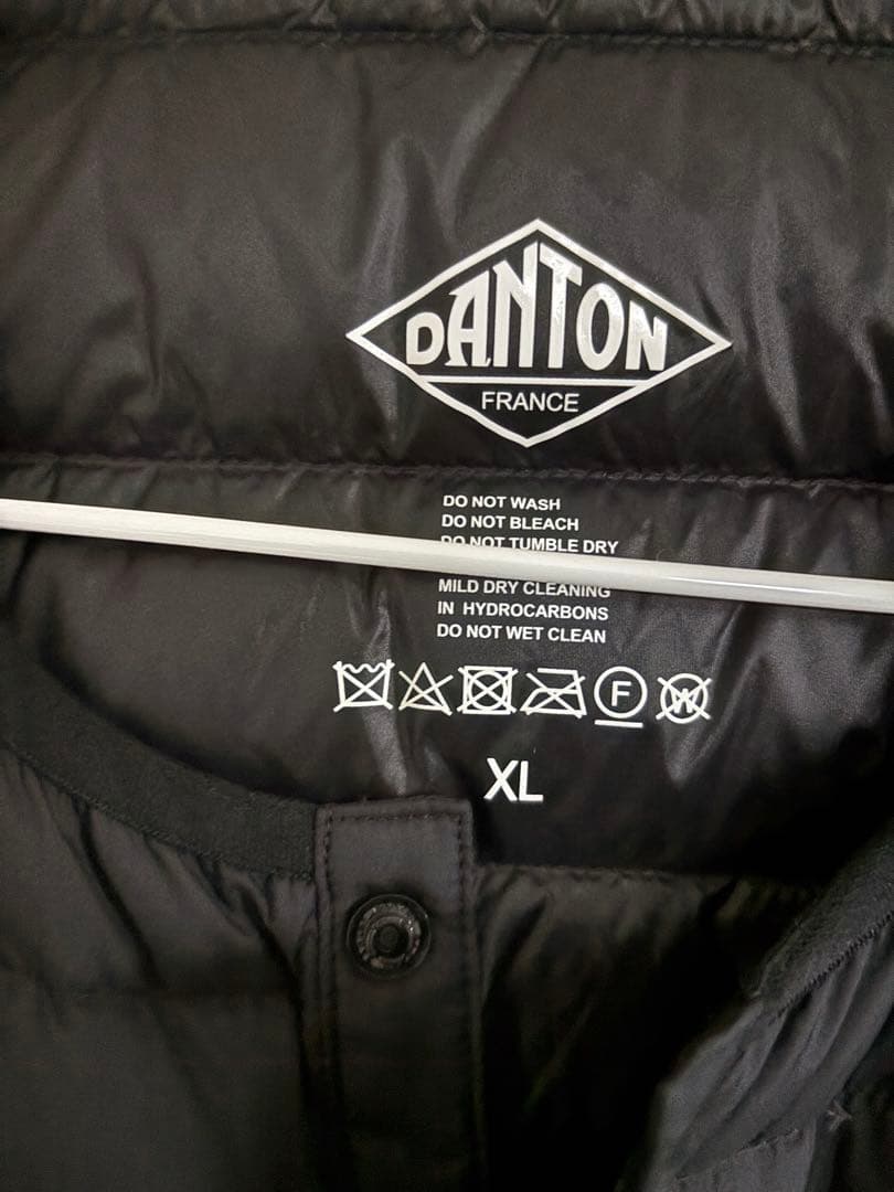 【美品】DANTON ダウンジャケット　 インナーダウンベスト ブラックXL