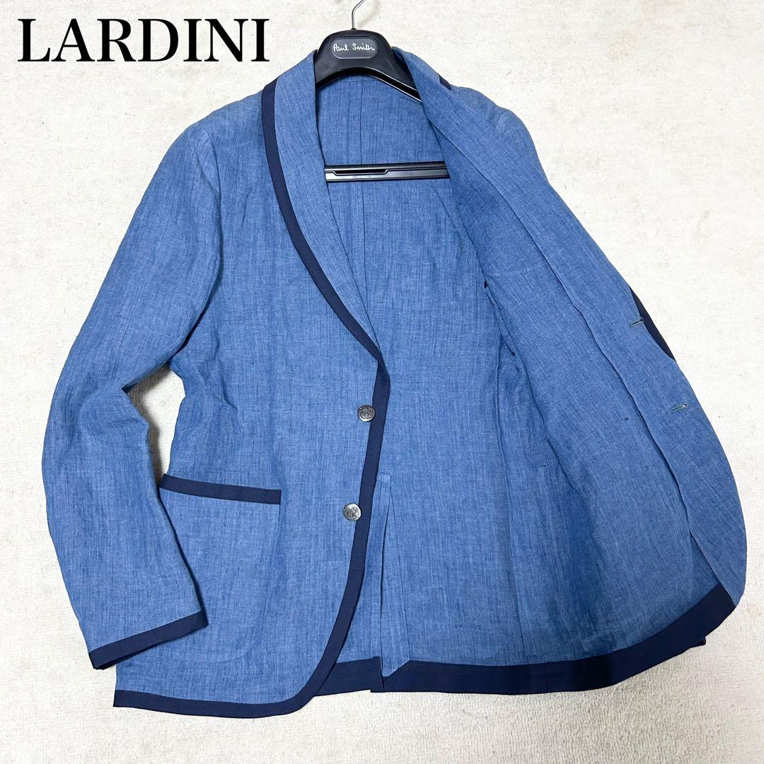 極美品　ラルディーニ　デニム調　テーラードジャケット　アンコンジャケット　リネン