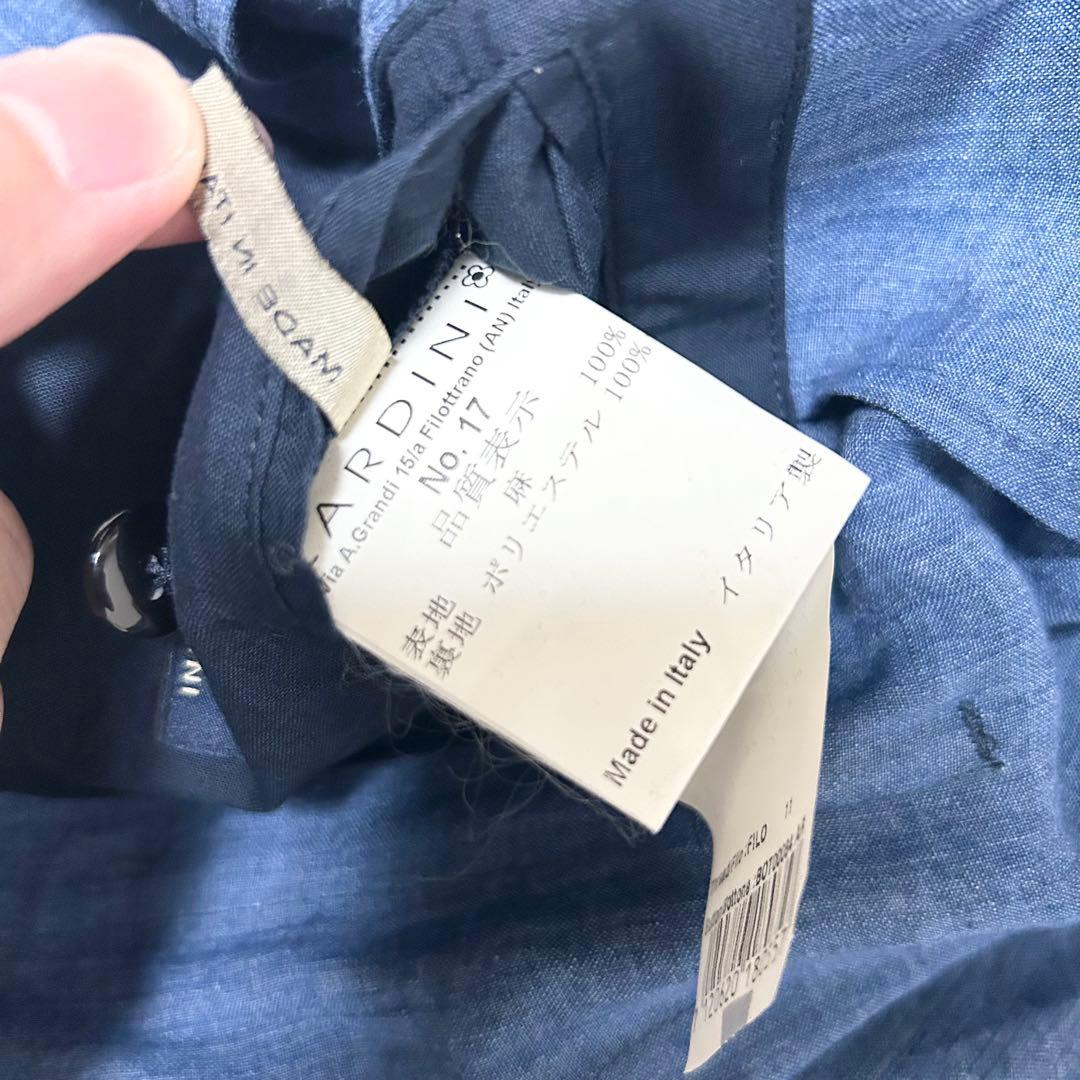 極美品　ラルディーニ　デニム調　テーラードジャケット　アンコンジャケット　リネン