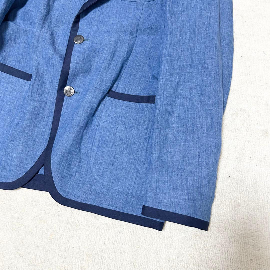 極美品　ラルディーニ　デニム調　テーラードジャケット　アンコンジャケット　リネン