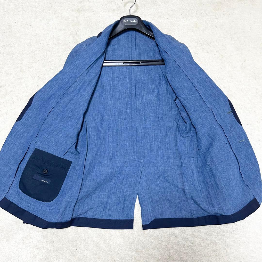 極美品　ラルディーニ　デニム調　テーラードジャケット　アンコンジャケット　リネン