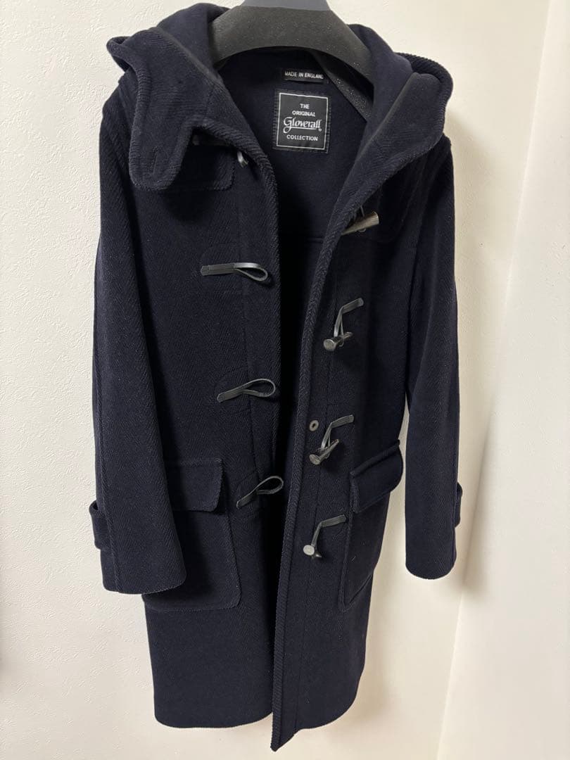 【美品】グローバーオール　キングストン　黒タグ　ダッフルコート　ネイビーカラー