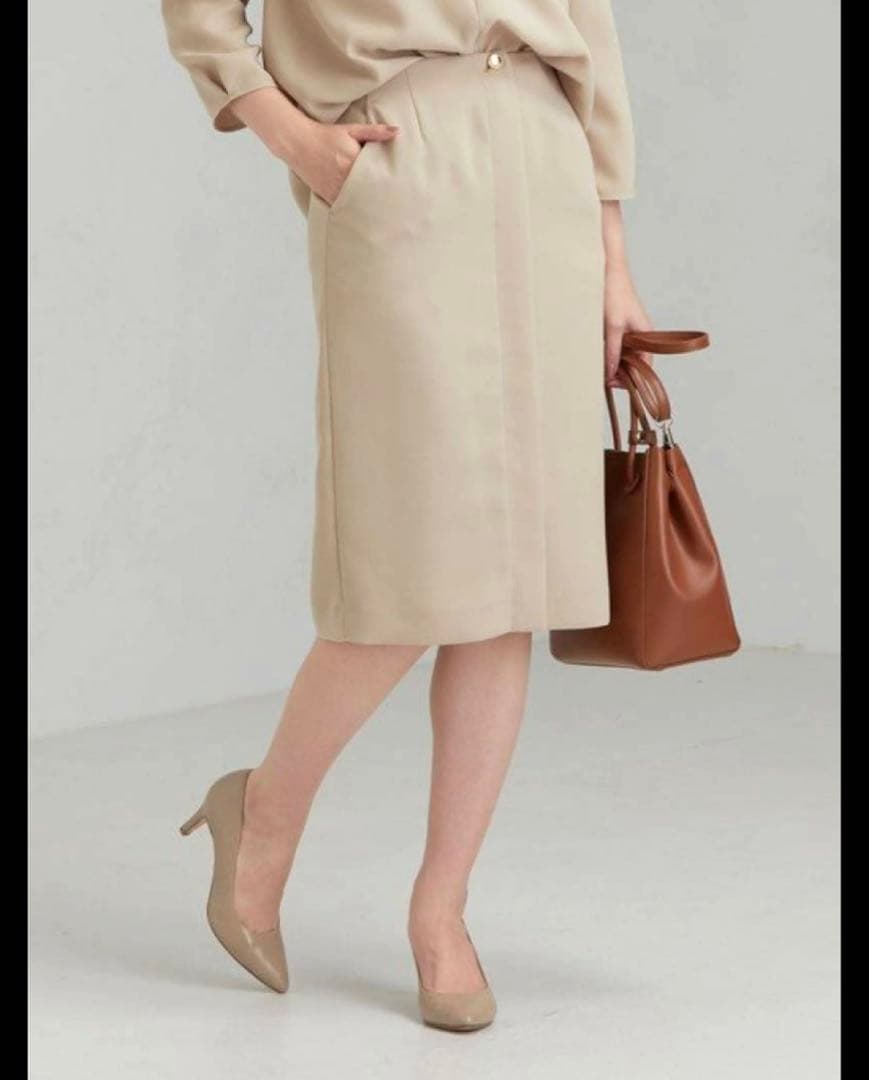 極美品✨グリーンレーベルリラクシング ノーカラー スカート 洗える セットアップ