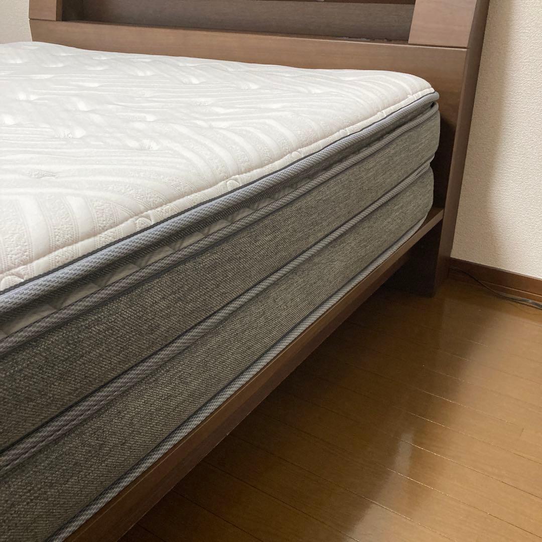 akkyすのこダブルベッドフレーム(ロデリック-S/MBR)マットレス付