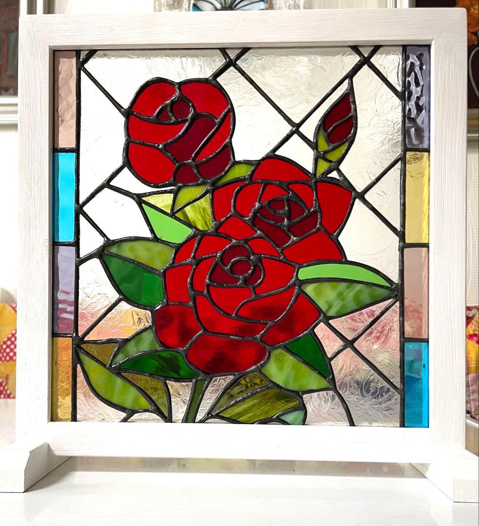 ステンドグラスパネル【薔薇】