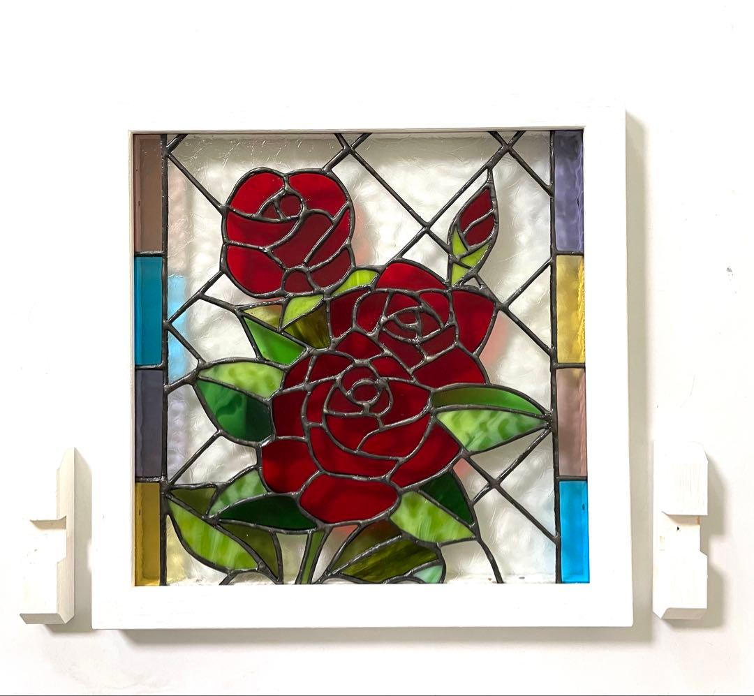 ステンドグラスパネル【薔薇】