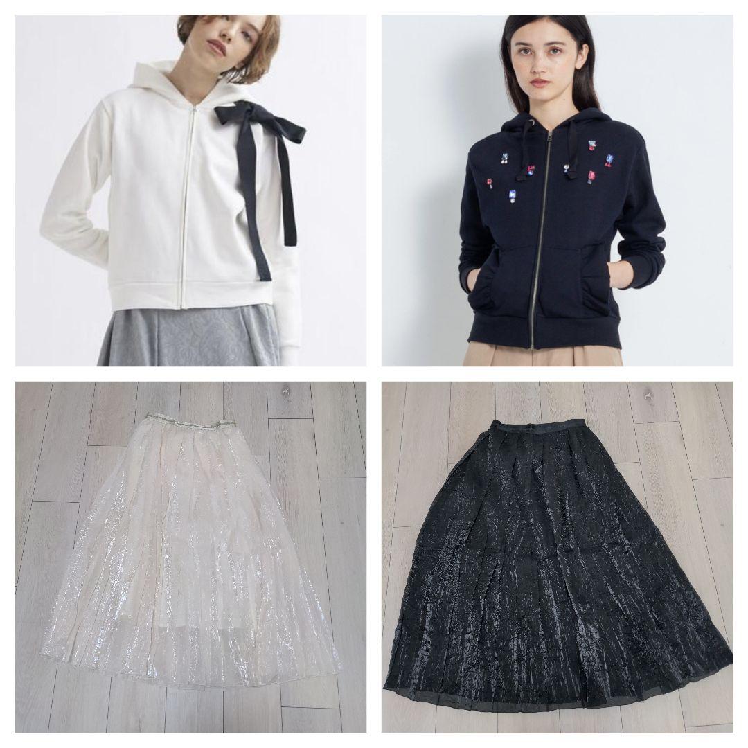 メルカリ市セール4点セット★ランバンオンブルー★パーカー　プリーツスカート　38