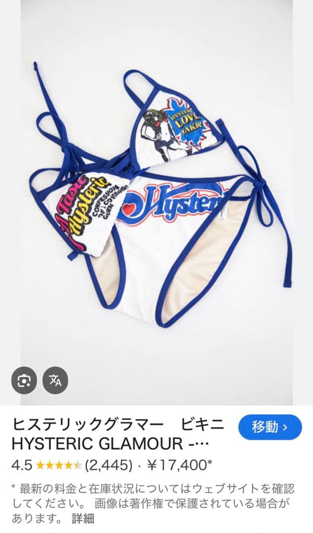 Hysteric Glamour セパレート水着 フリーサイズ