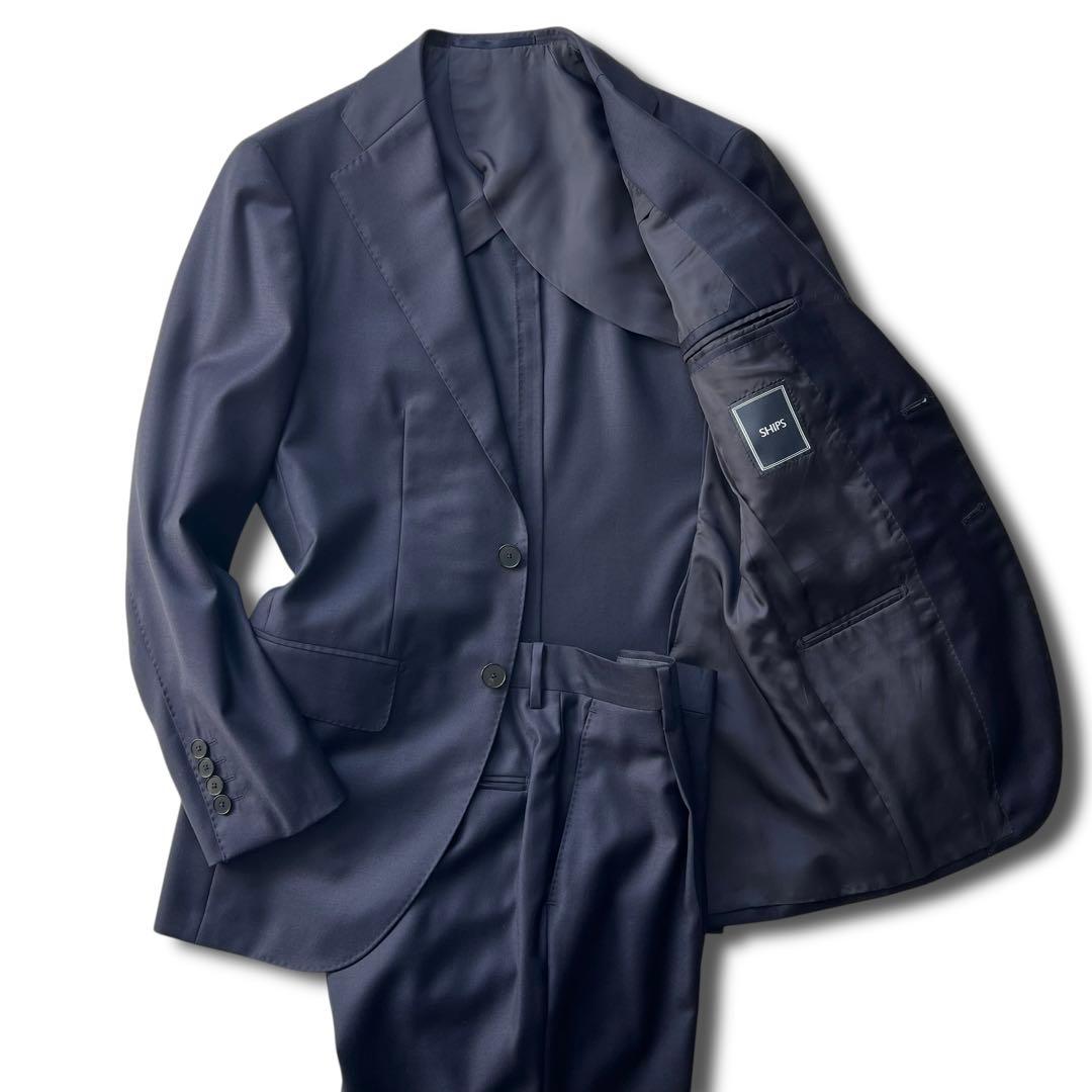 美品 DORMEUIL SHIPS 別注素材 ANCHOR スーツ 44