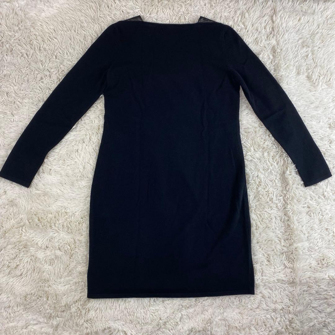 シャネル　長袖　ニットワンピース　黒　キルティング　XL相当　40サイズ