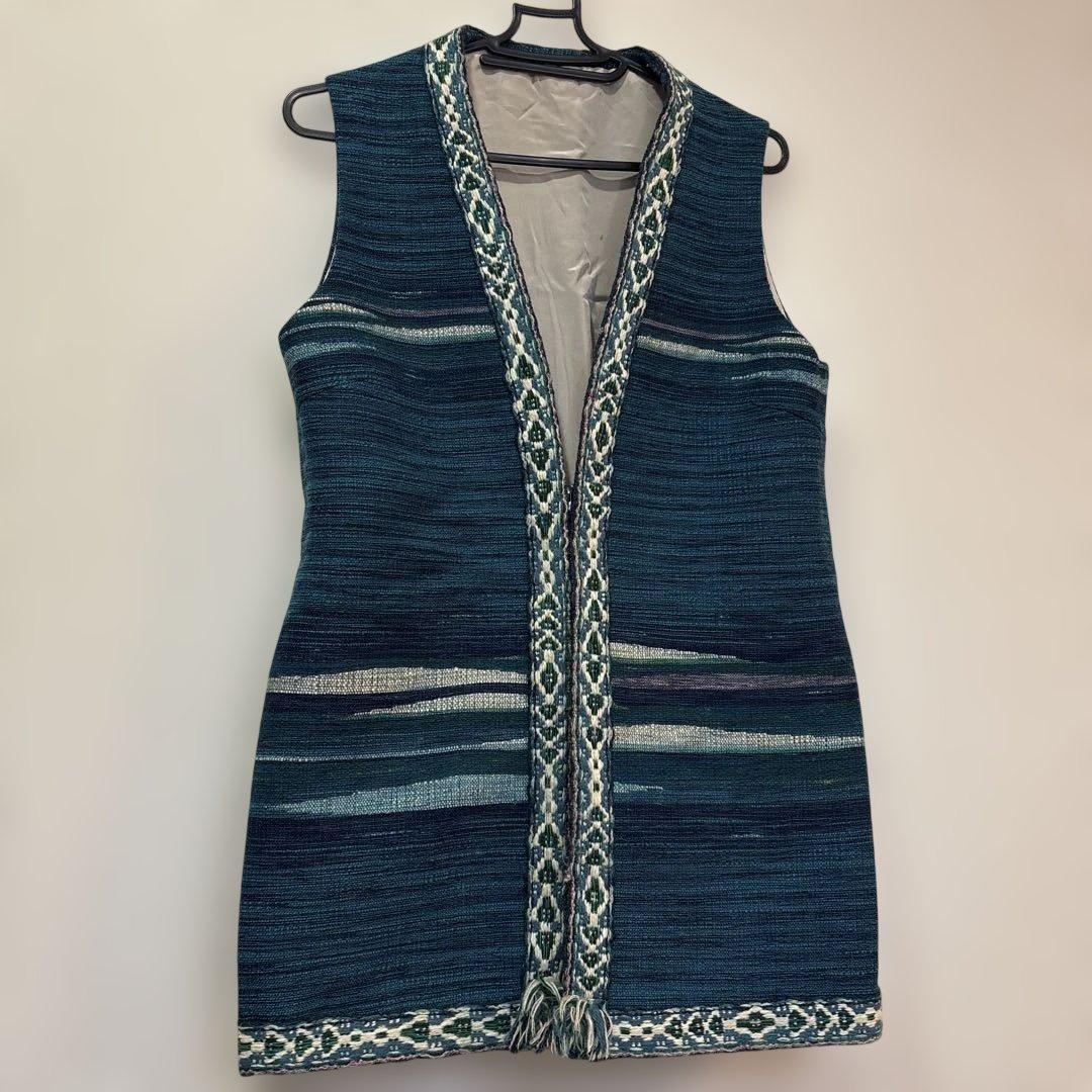 北海道手織つむぎエルムユーカラ織ジレ