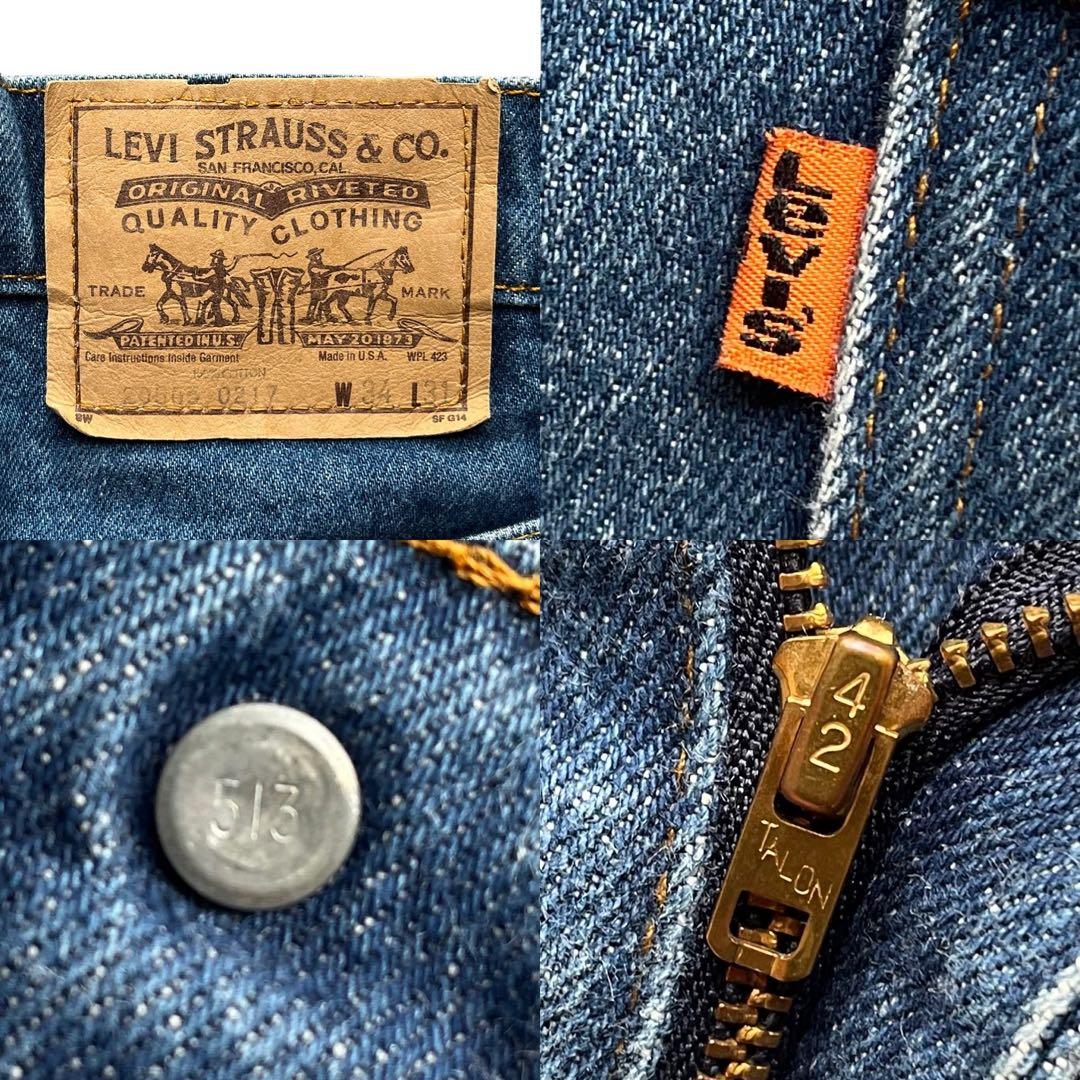 希少 リーバイスW34/L31 505 66後期 42TALON ボタン裏513