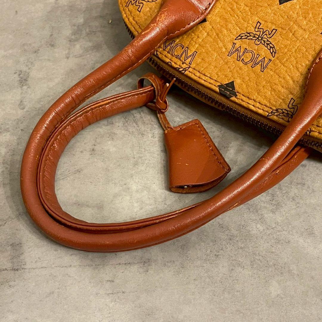 MCM ハンドバッグ ミニボストン ヴィセトス ブラウン 総柄 PVC