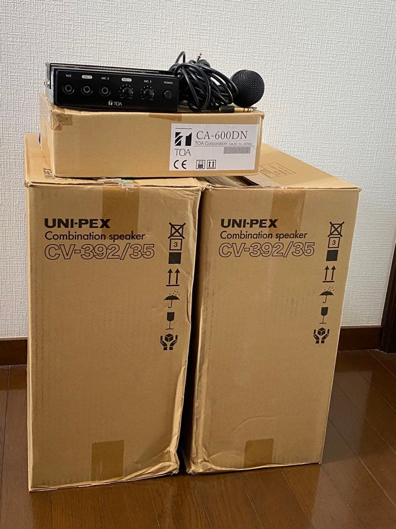 UNI-PEX選挙スピーカー2本で70W TOA CA-600DN60W１台他