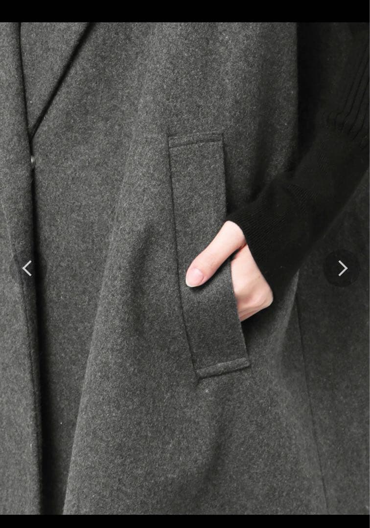 ELENDEEK オーバーサイズスリーブレスコート グレー(ウール混合)