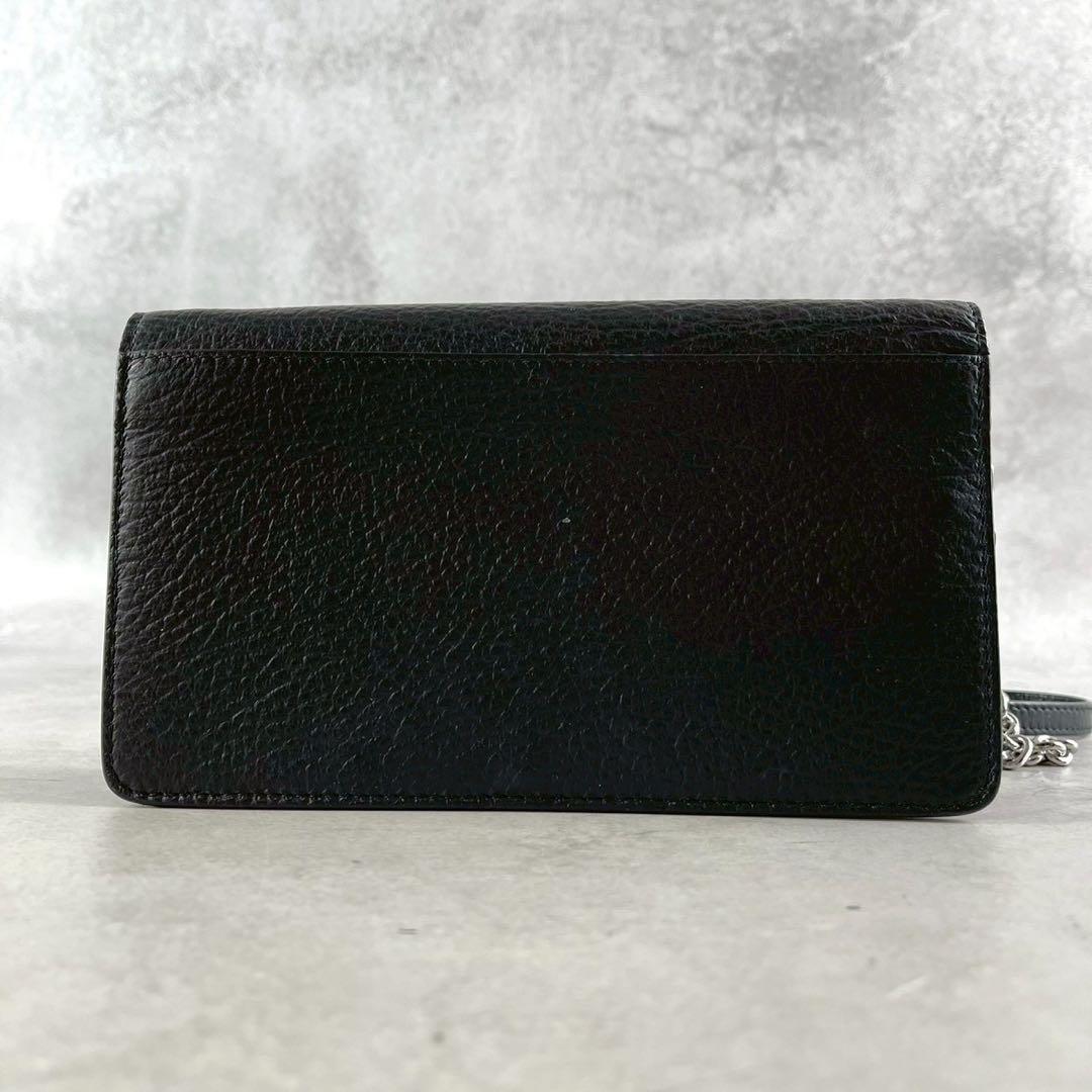 【未使用級】メゾンマルジェラ チェーンショルダーウォレット 4ステッチ フラップ