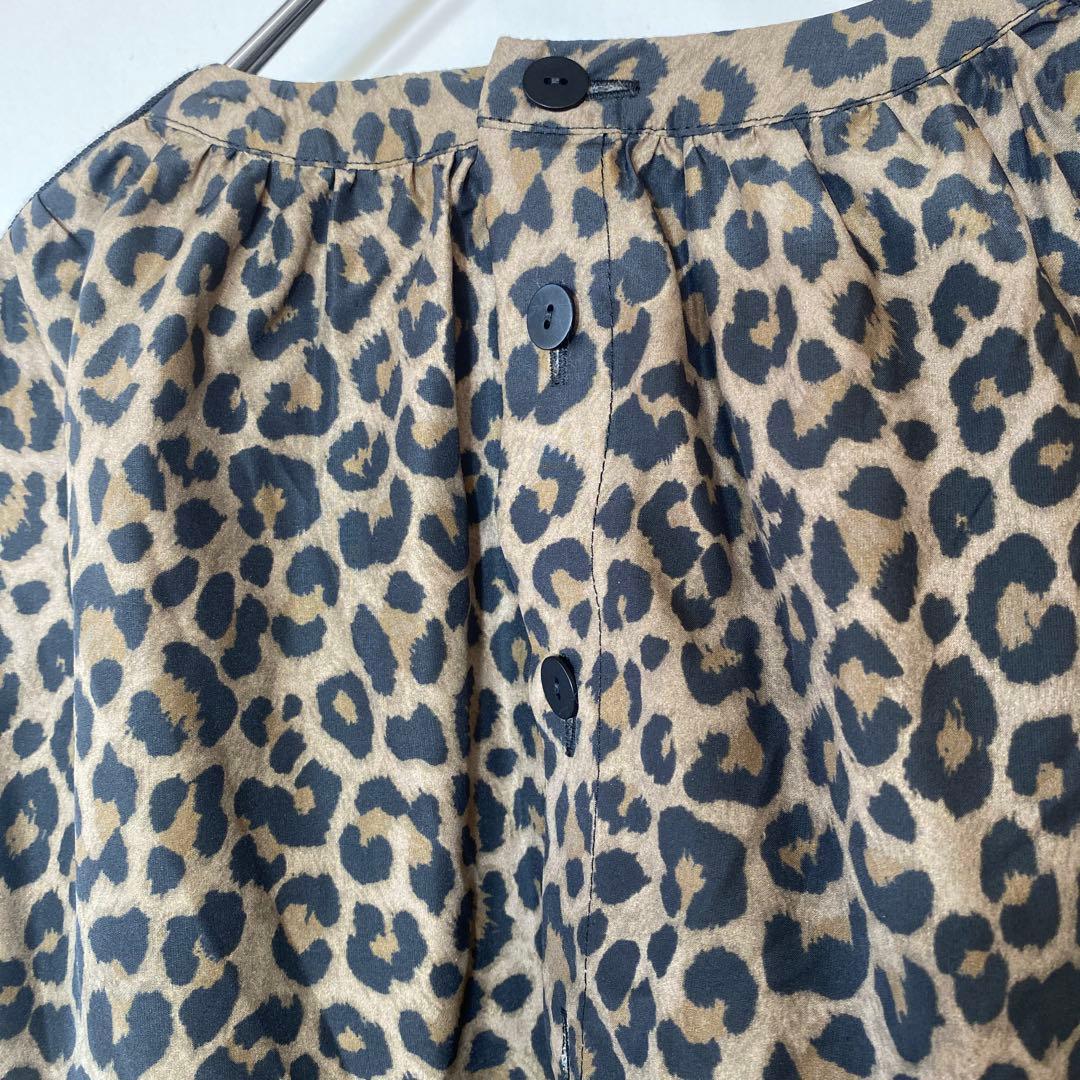 ま*ん様 新品ビアズリーBEARDSLEY レオパード柄ティアードチュニックフリ