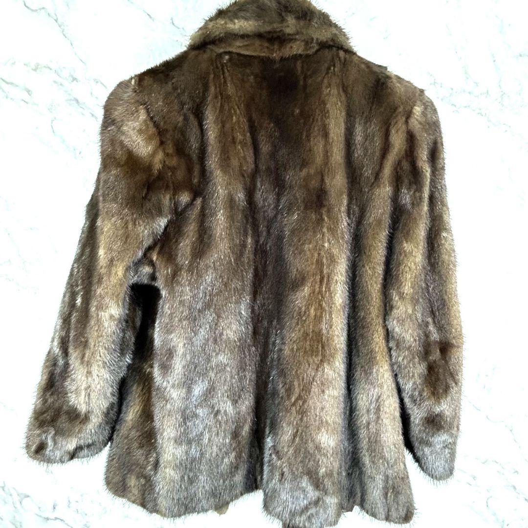 SAGA MINK 銀タグブラウンファーコート13号