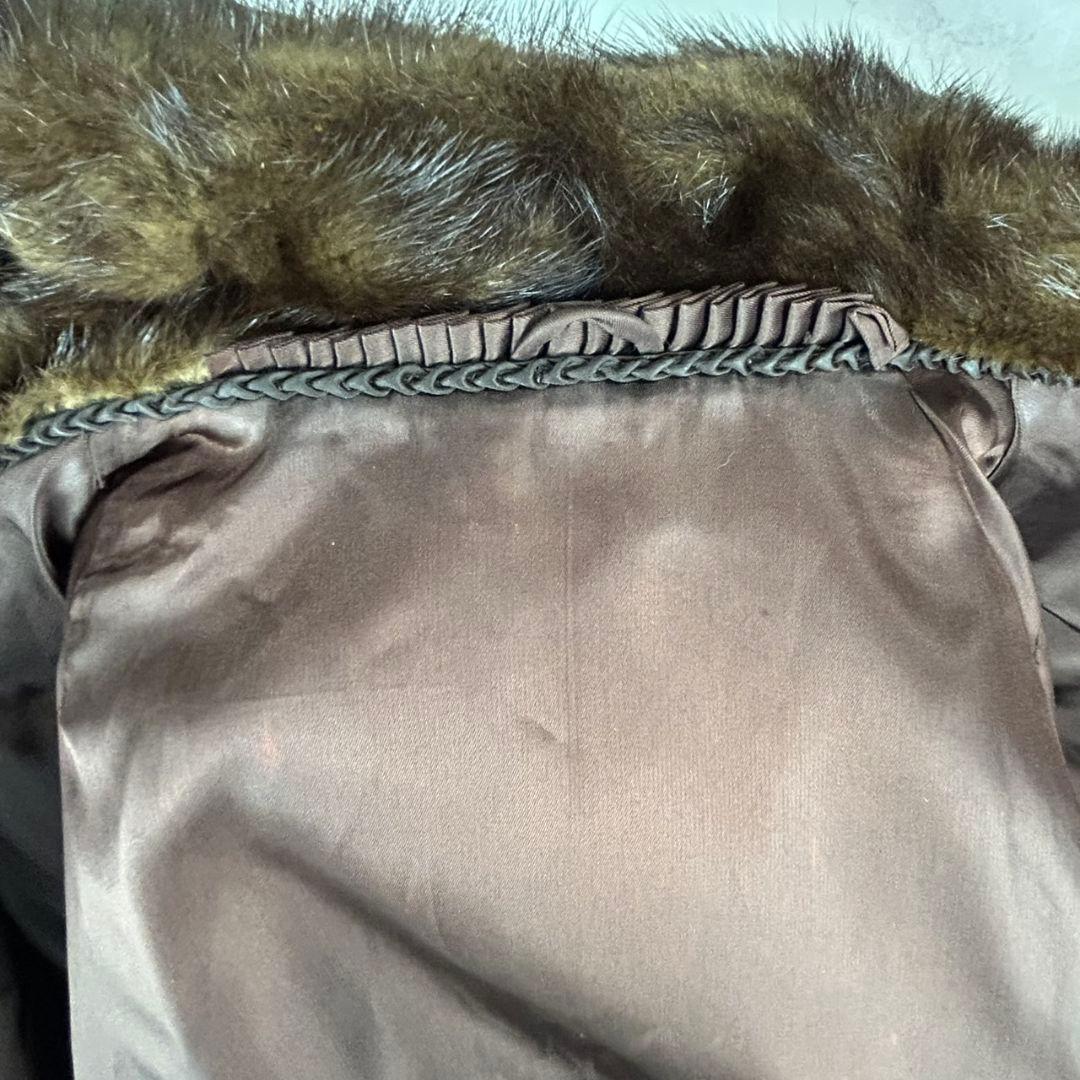 SAGA MINK 銀タグブラウンファーコート13号