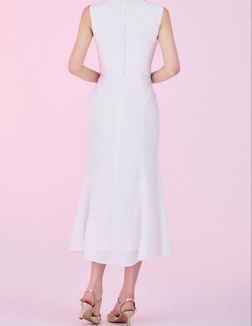 ラメジップアップマーメイドミディアムドレス