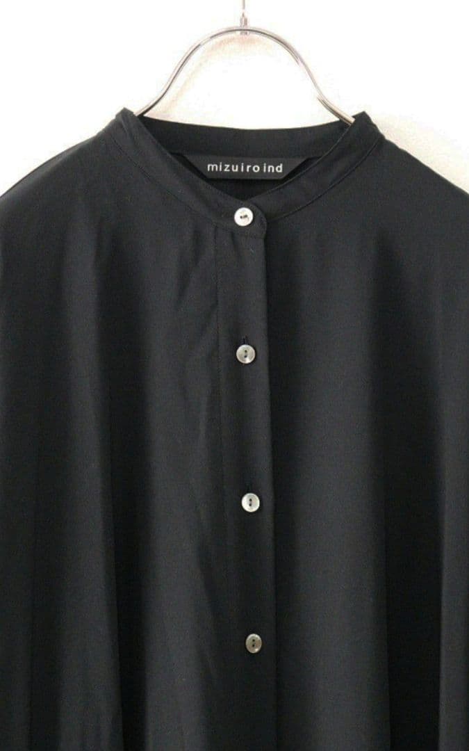 ミズイロインド スタンドカラーワンピース