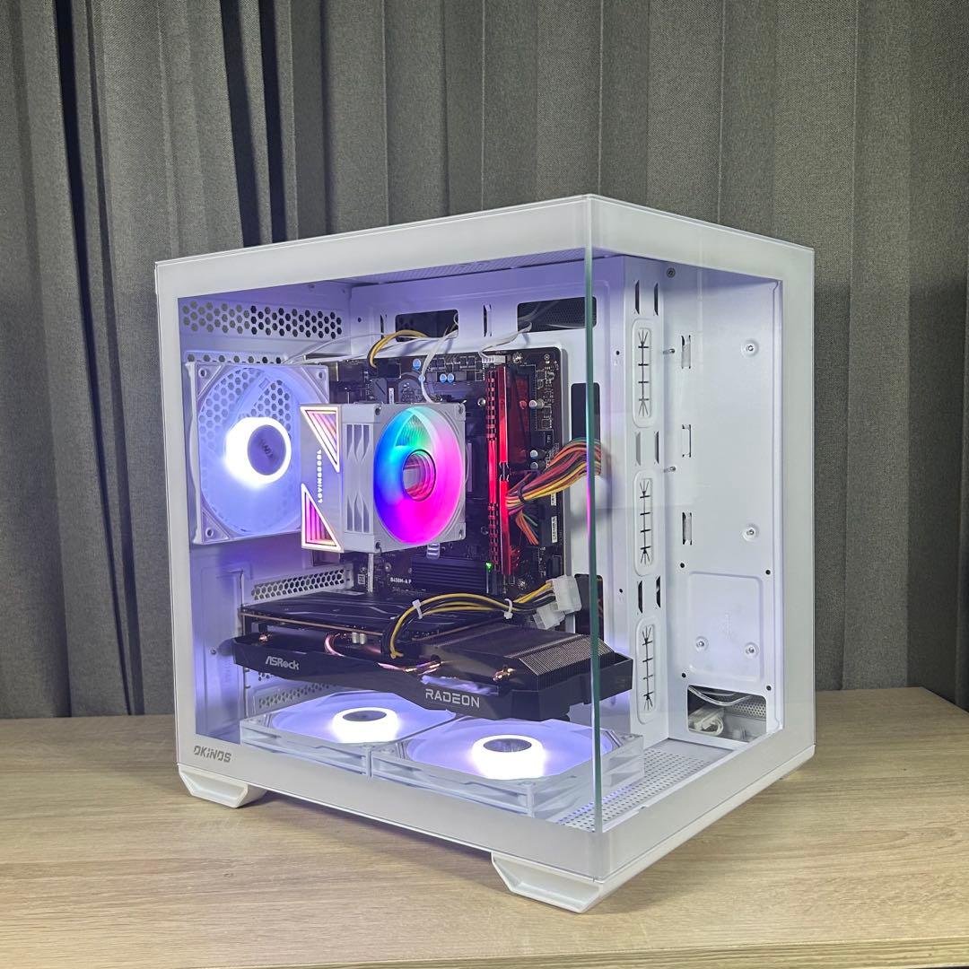 高性能 白 ゲーミングPC RX6600 Windows11 FPSゲーム快適