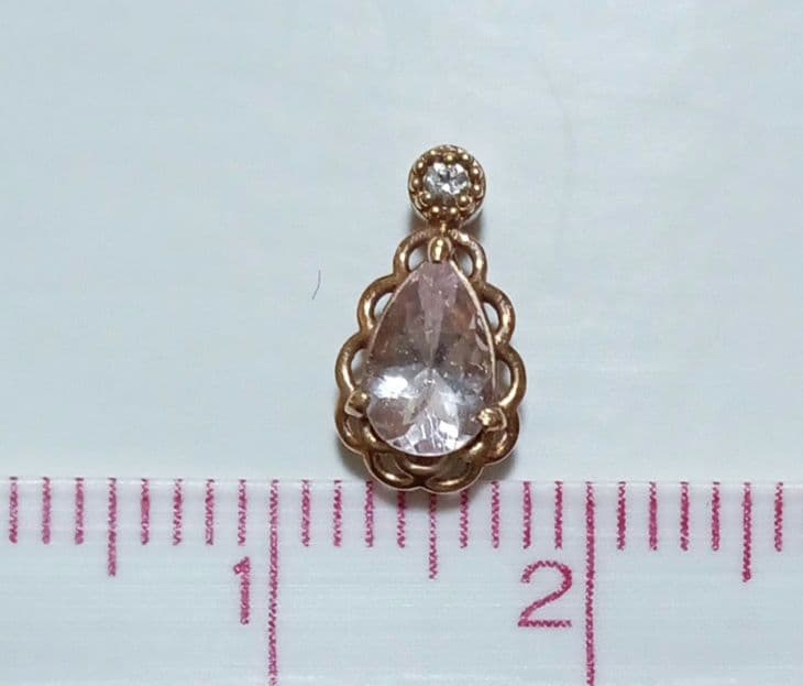 ひ*ん様 K10 モルガナイト ダイヤモンド ネックレストップ