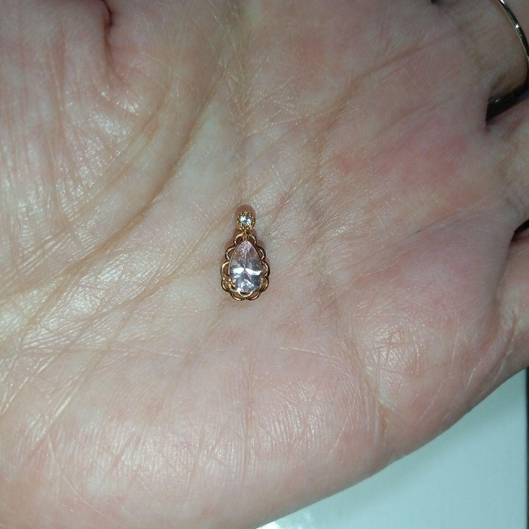 ひ*ん様 K10 モルガナイト ダイヤモンド ネックレストップ