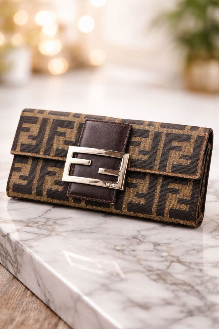 FENDI フェンディ ズッカ柄 長財布 ブラウン 正規品 ヴィンテージ