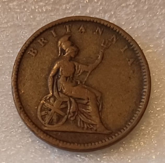 1848年 イオニア諸島 聖書と7本の矢を持っている翼のあるライオンさんの銅貨