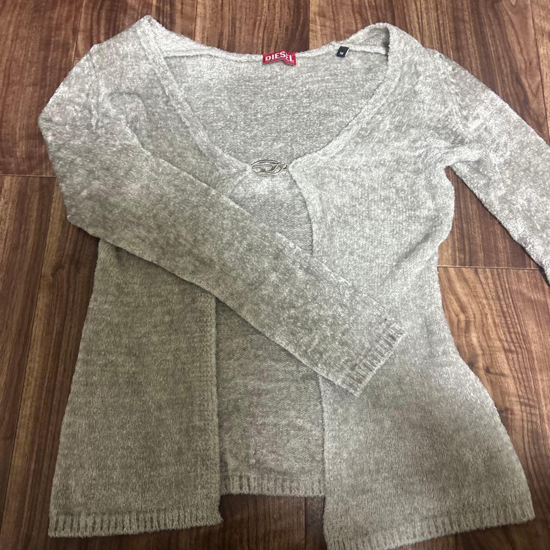 DIESEL グレー カーディガン　キラキラ
