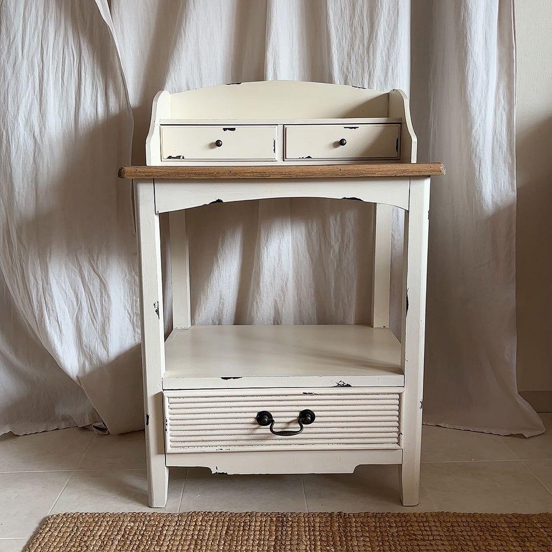 美品　フレンチカントリー　シャビーシック　コンソール　サイドテーブル　飾り棚