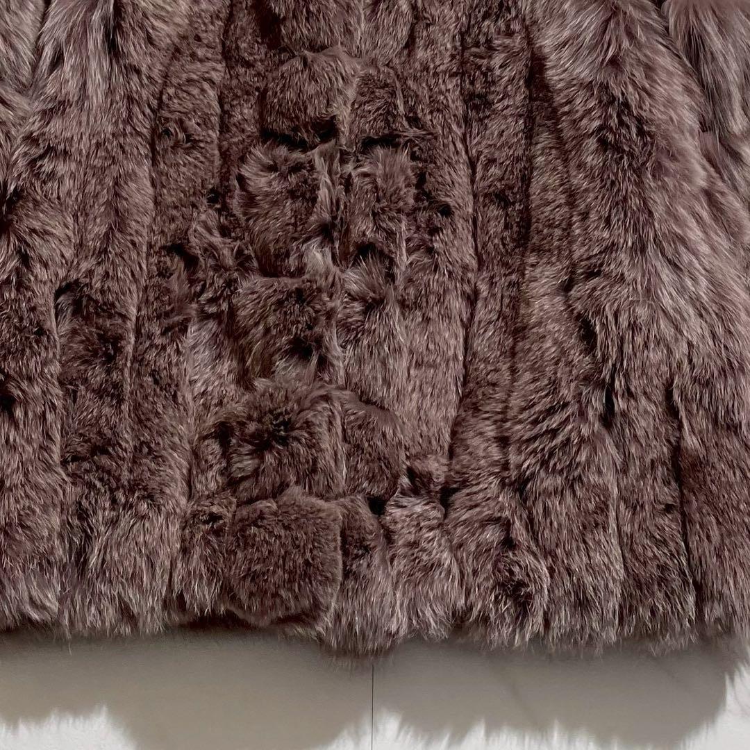 【13号】フォックス リアルファー コート SAGA FOX 毛皮 パープル系