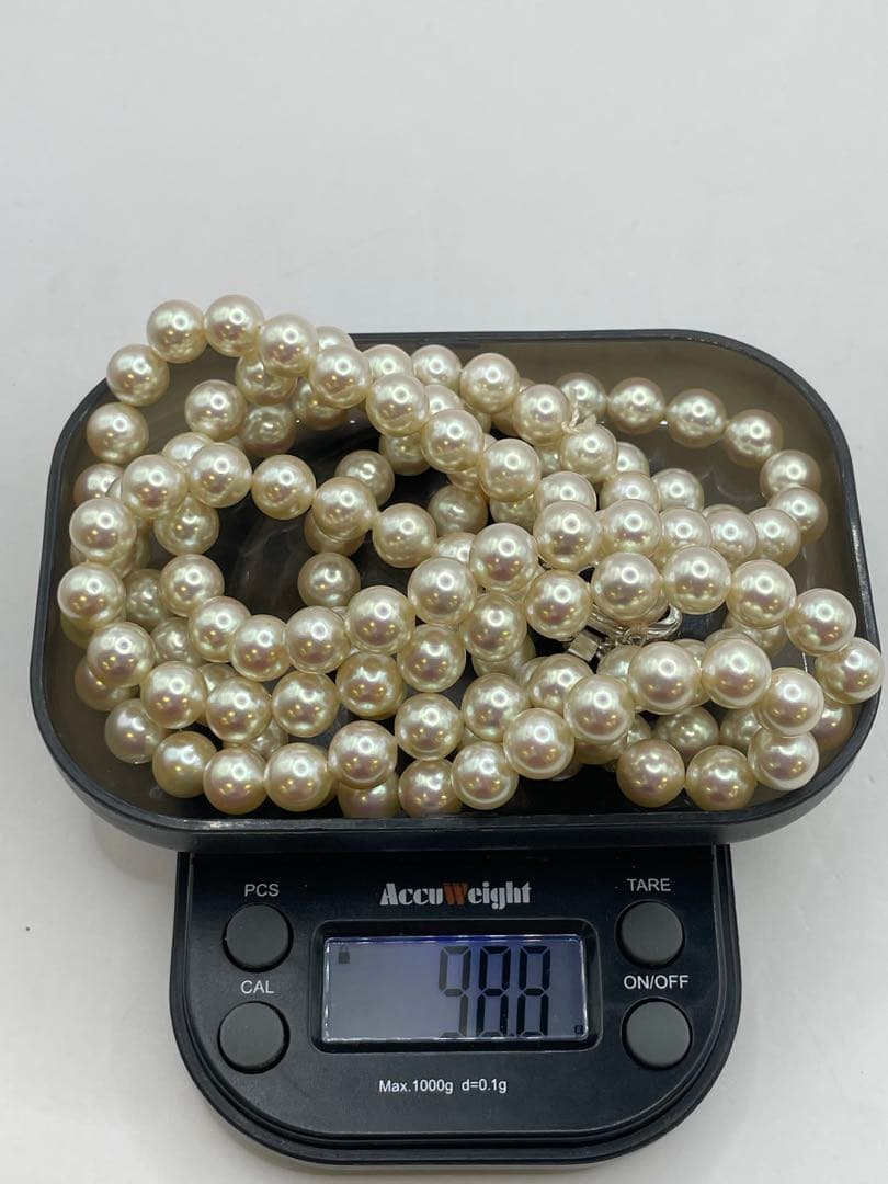 あこや真珠silverネックレス　2連　本真珠　パール　8mm