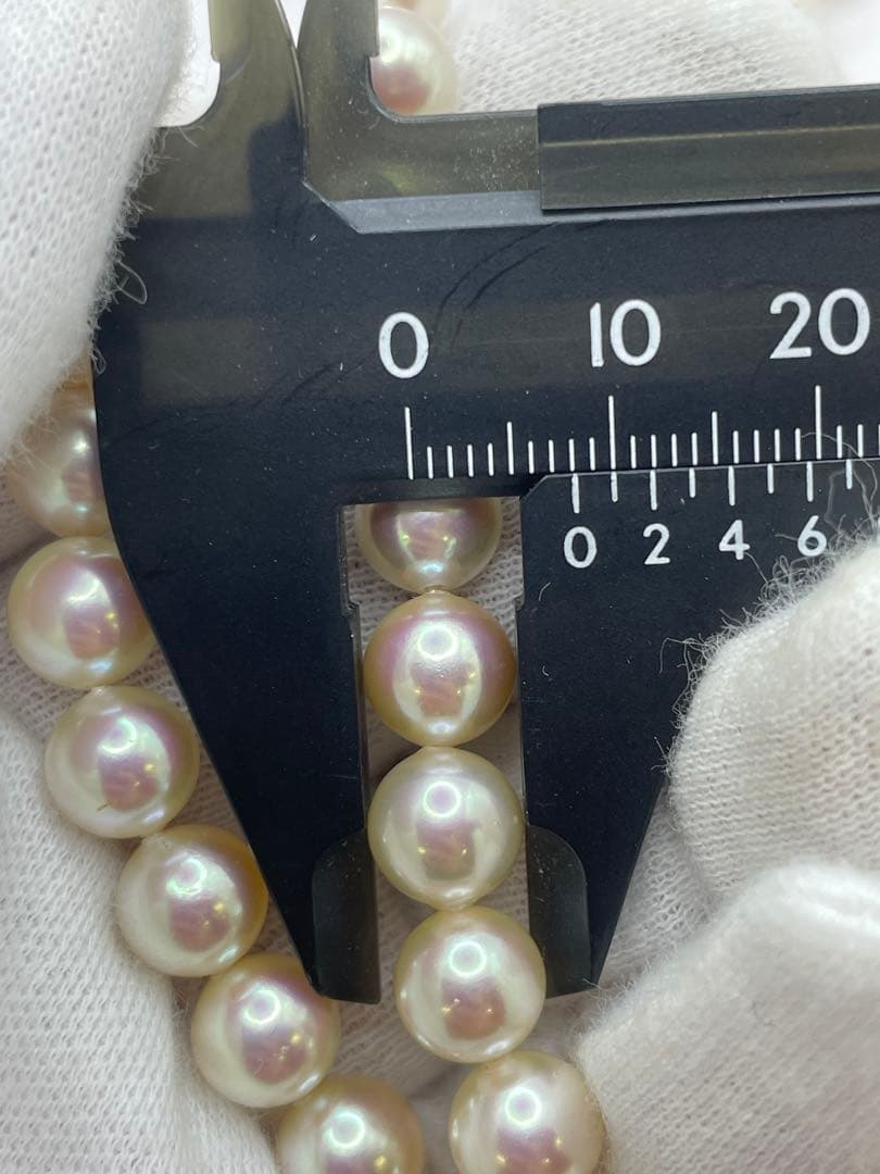 あこや真珠silverネックレス　2連　本真珠　パール　8mm