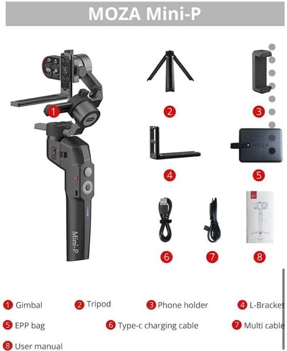 ❤️動画撮影❤️3軸ジンバル Mini-P 一眼レフ Gropo対応 日本語説明書付