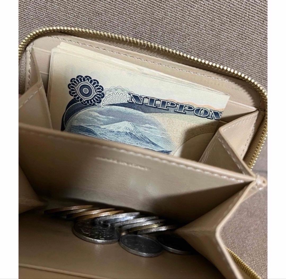極美品　セリーヌ　ジップウォレット　ミニ財布　ヌード　ベージュ