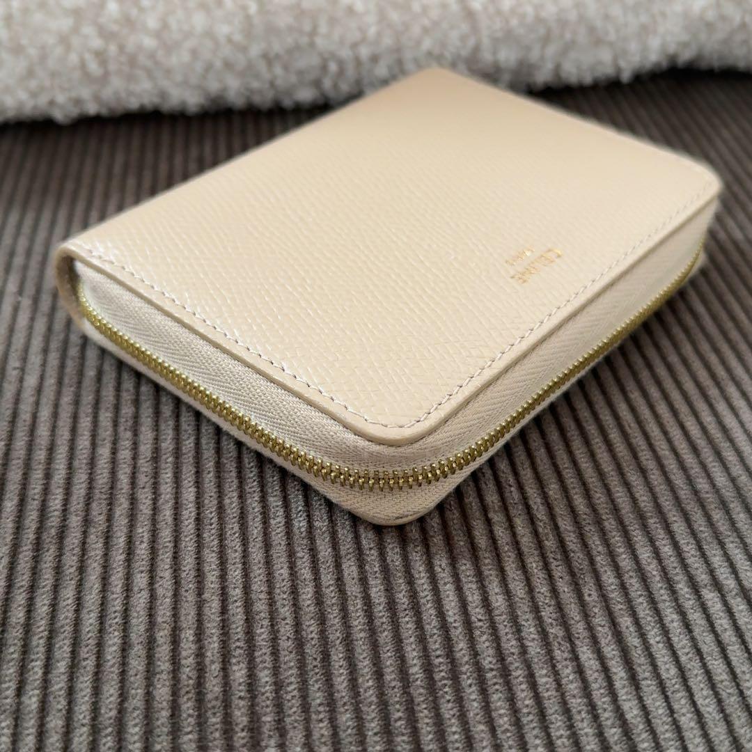 極美品　セリーヌ　ジップウォレット　ミニ財布　ヌード　ベージュ